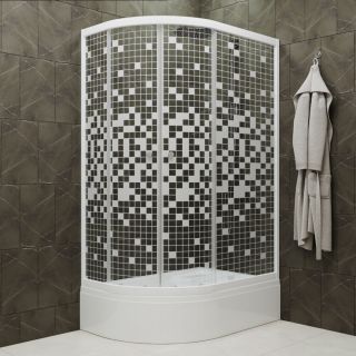 Душевой уголок Triton Коралл Щ0000061783 правый 120x80 см профиль белый стекло мозаика